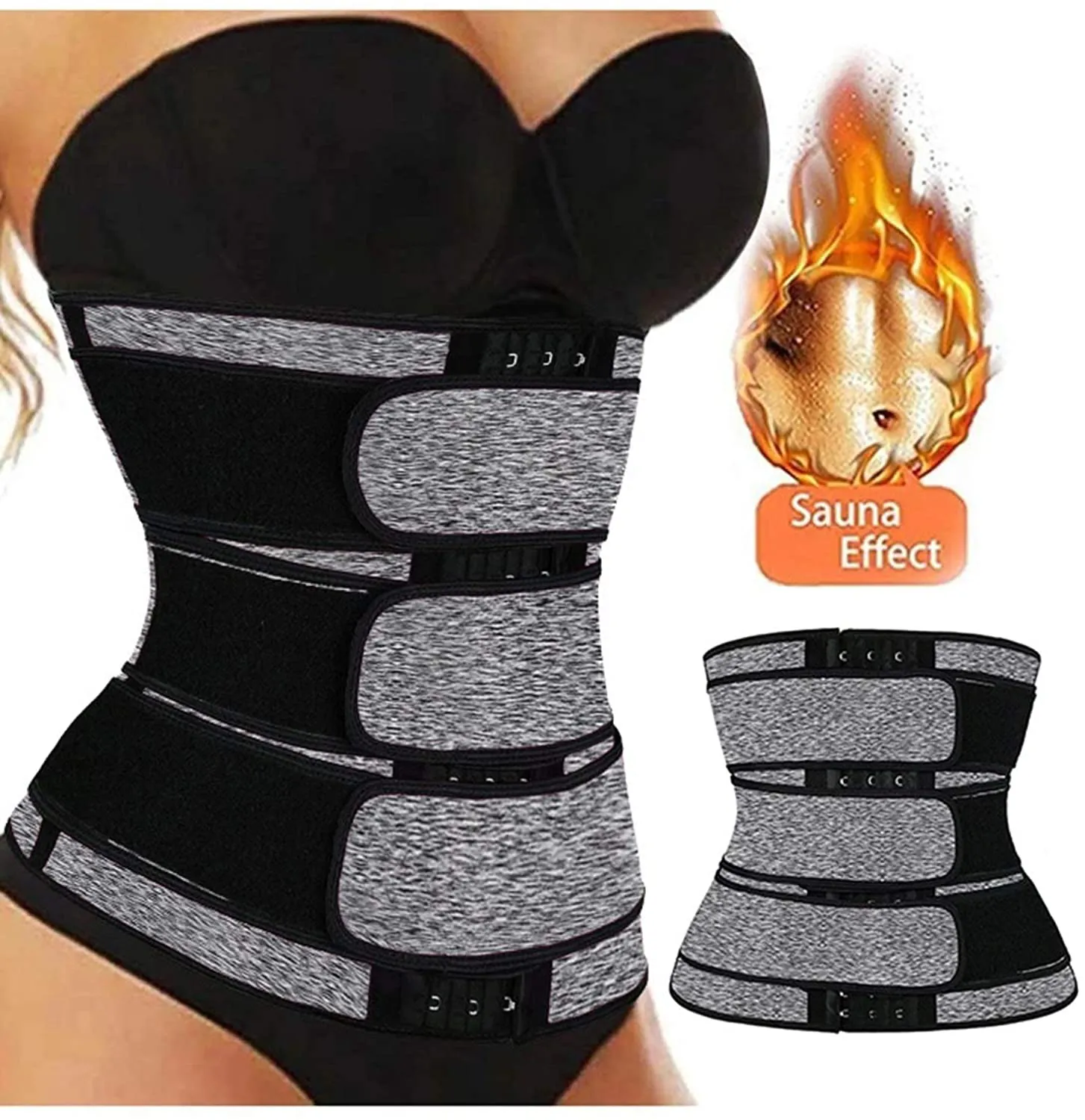 Acelitt Women Ladies Waist Trainer Weight Loss Corset Trimmer Belt Waist Cincher Body Shaper, Size S-XXXL