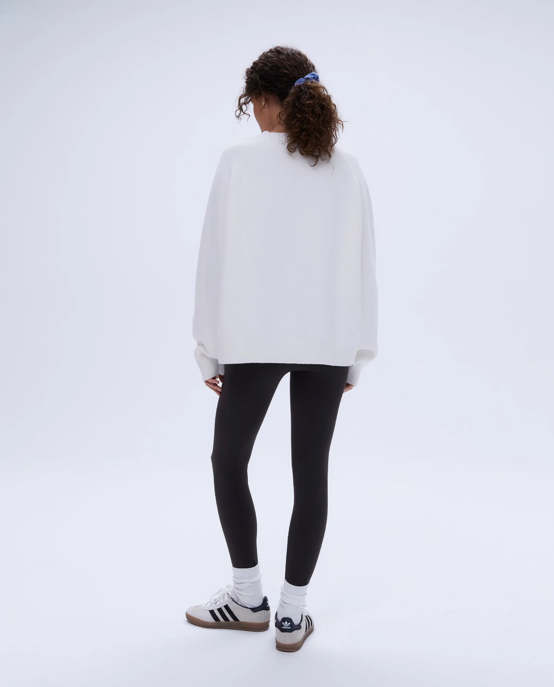 ADA Oversized Knit Sweatshirt - Cream/Coffee Bean