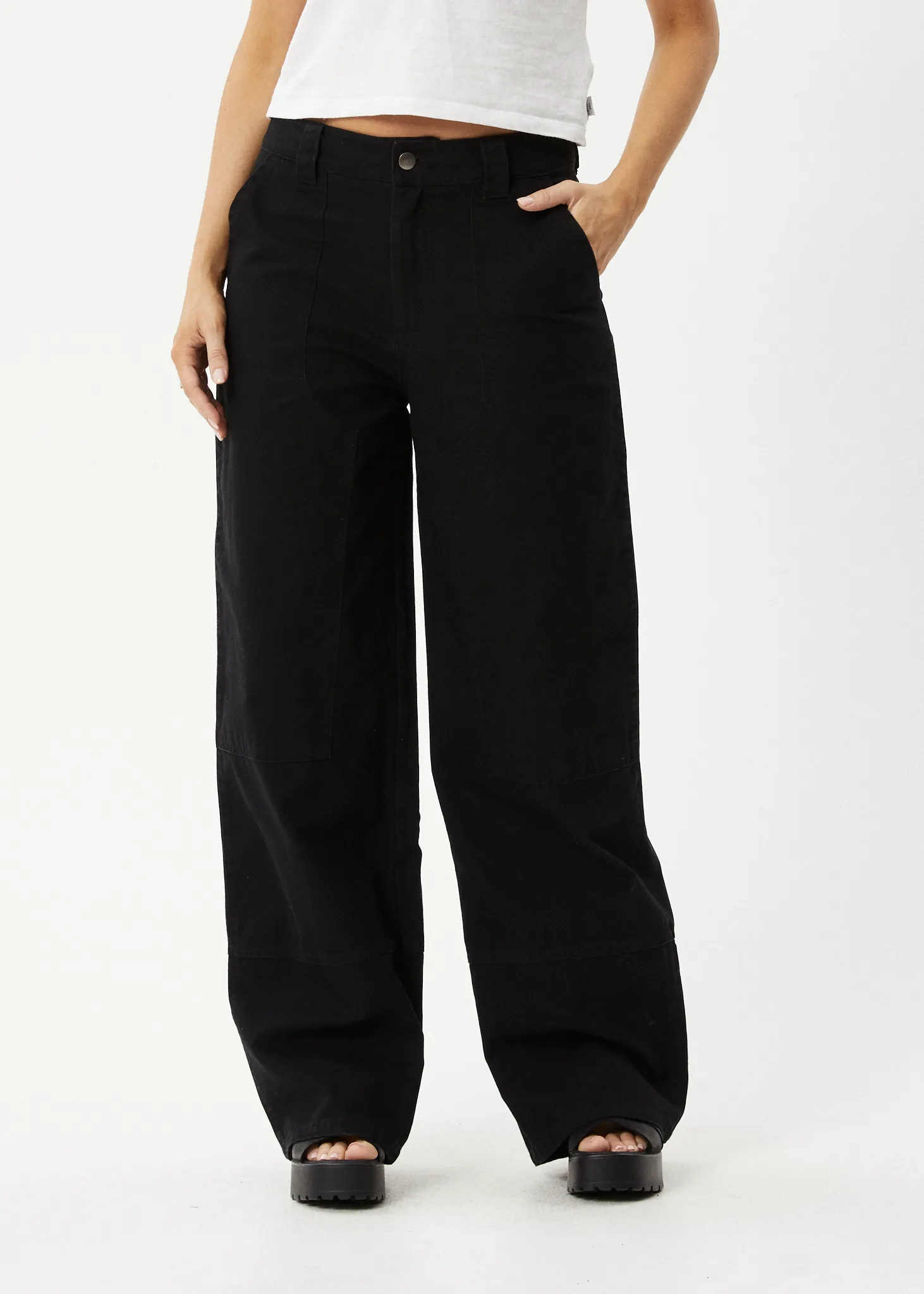 AFENDS Womens Maverick - Canvas Pants - Black