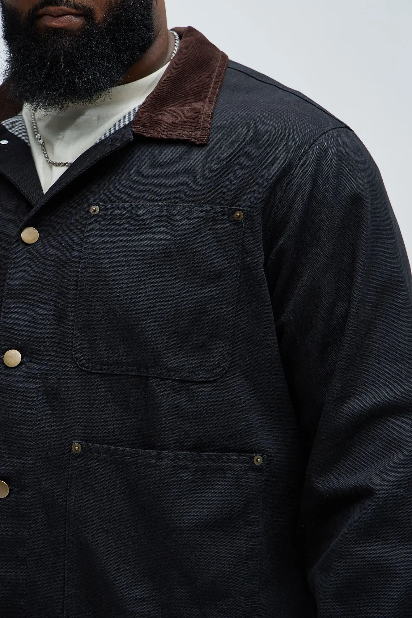 Alexander Utility Canvas Chore Jacket - Black