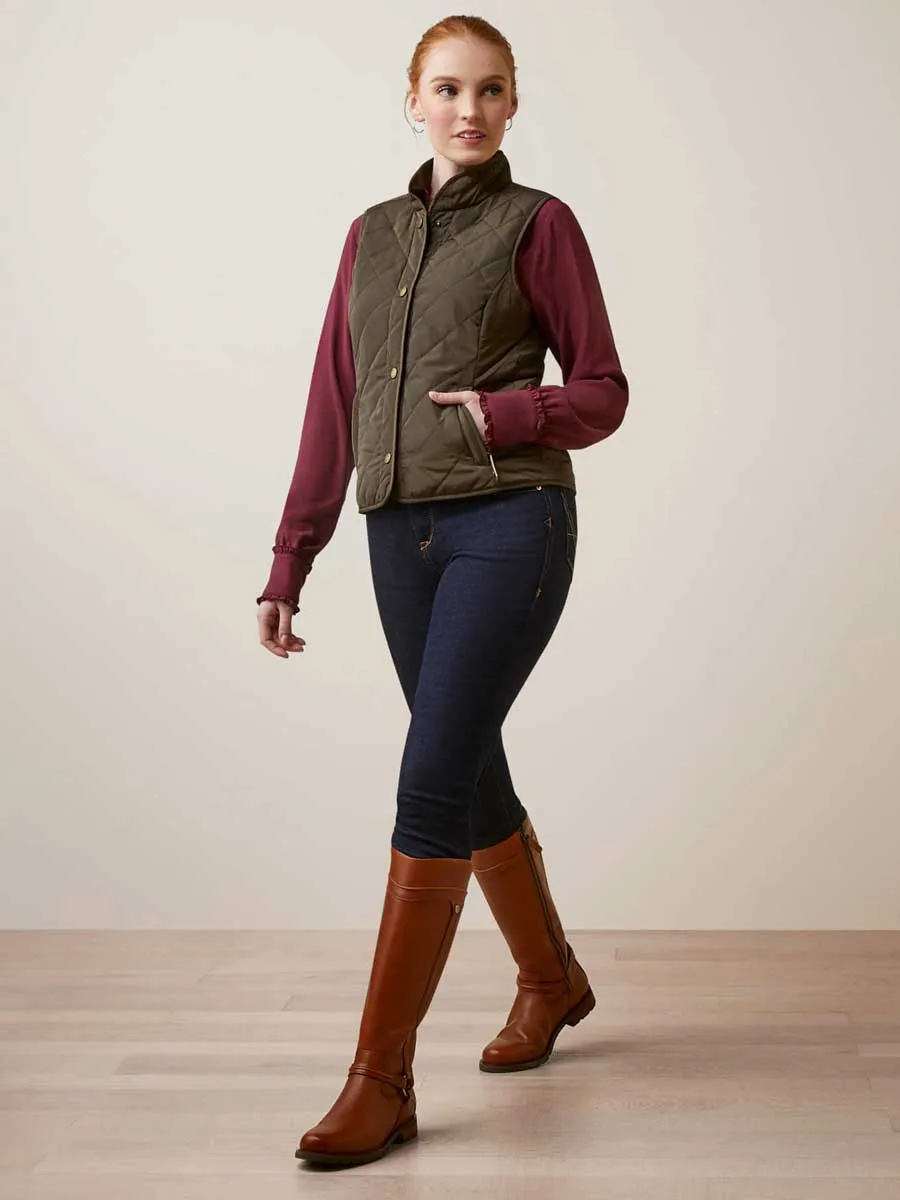 ARIAT Woodside Quilted Gilet - Womens - Earth