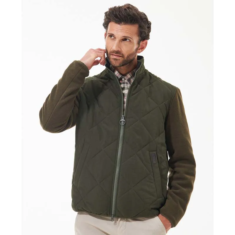 Barbour Hybrid Mens Fleece Jacket - Olive