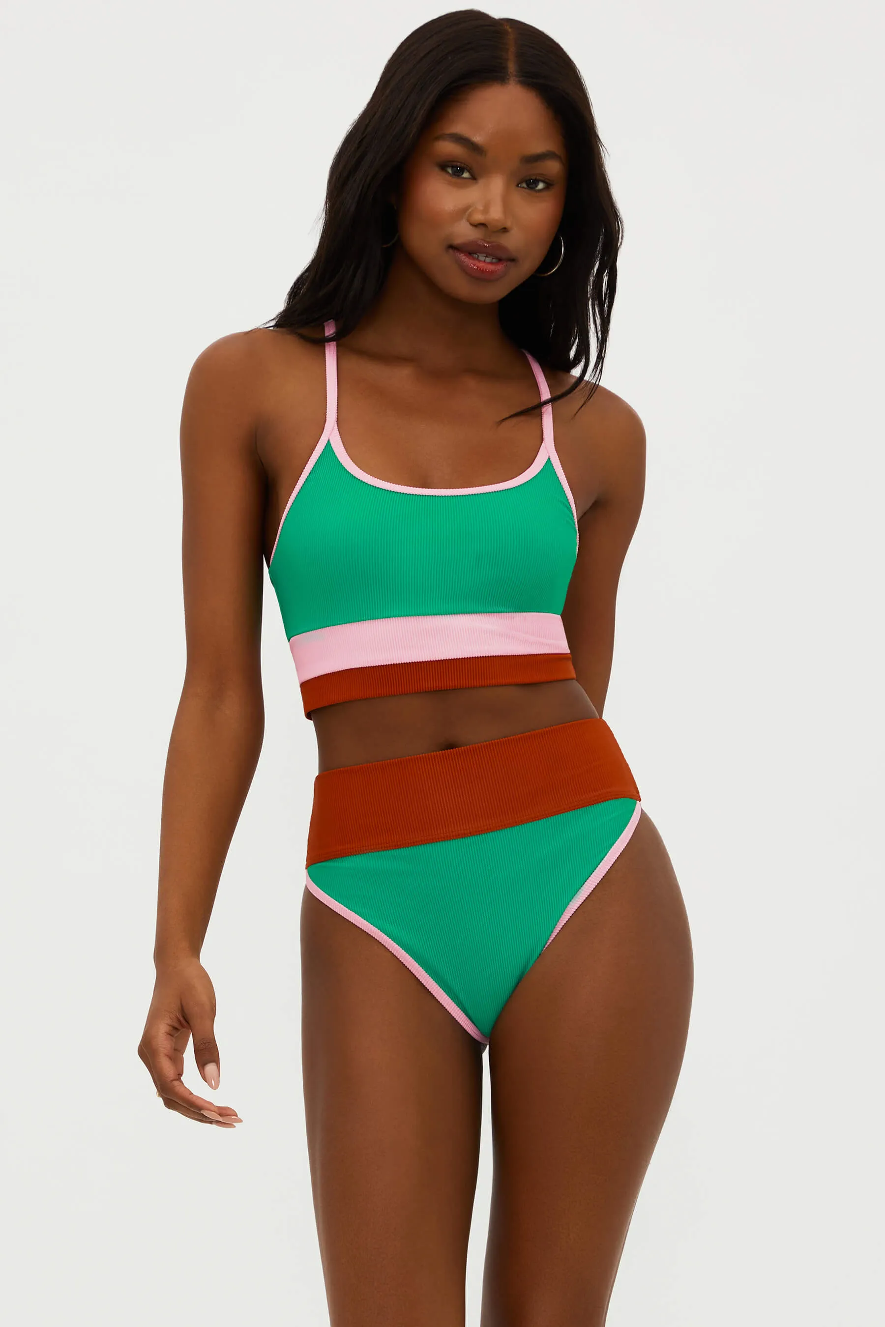 Beach Riot x Anthropologie Eva Top Paradise Oasis Colorblock