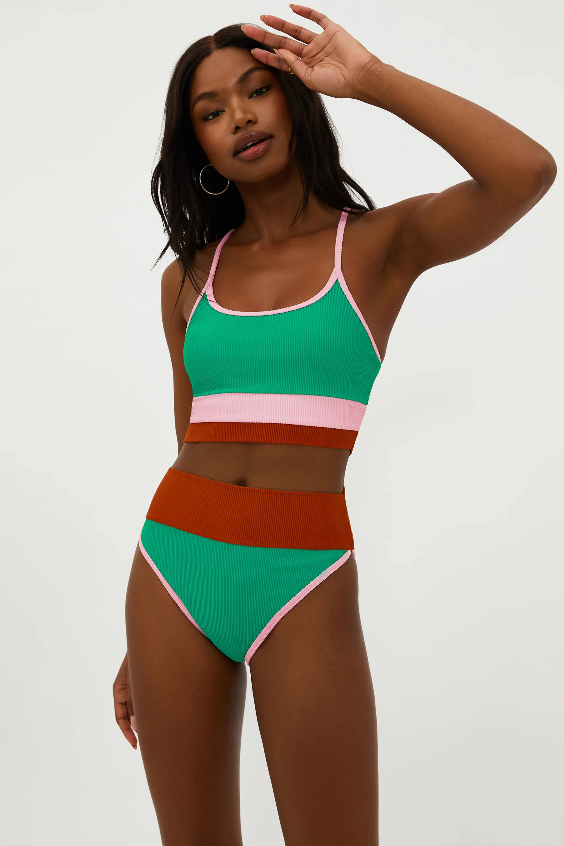 Beach Riot x Anthropologie Eva Top Paradise Oasis Colorblock