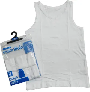 Boys Plain White Vests