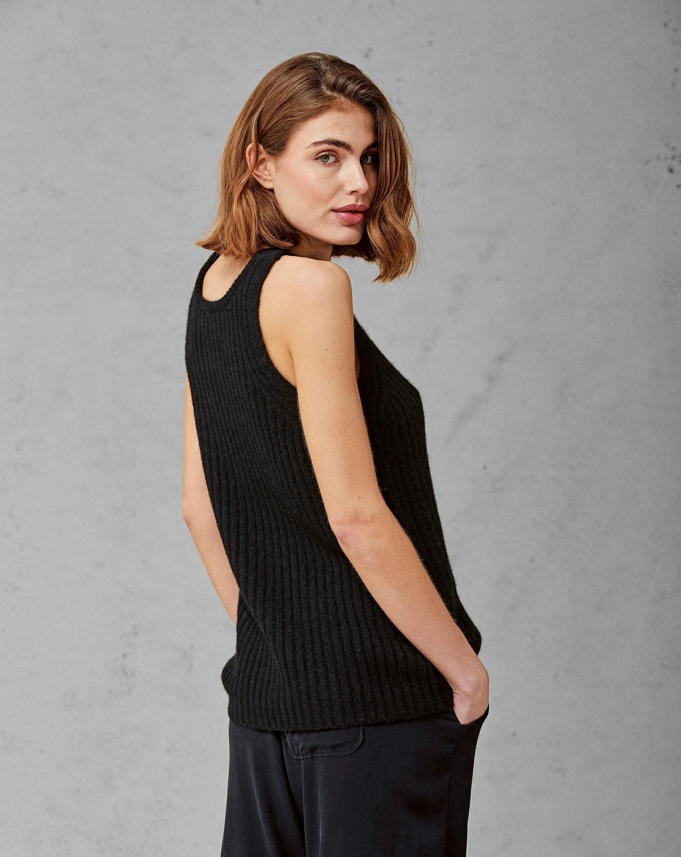 Cashmere Silk Rib Top
