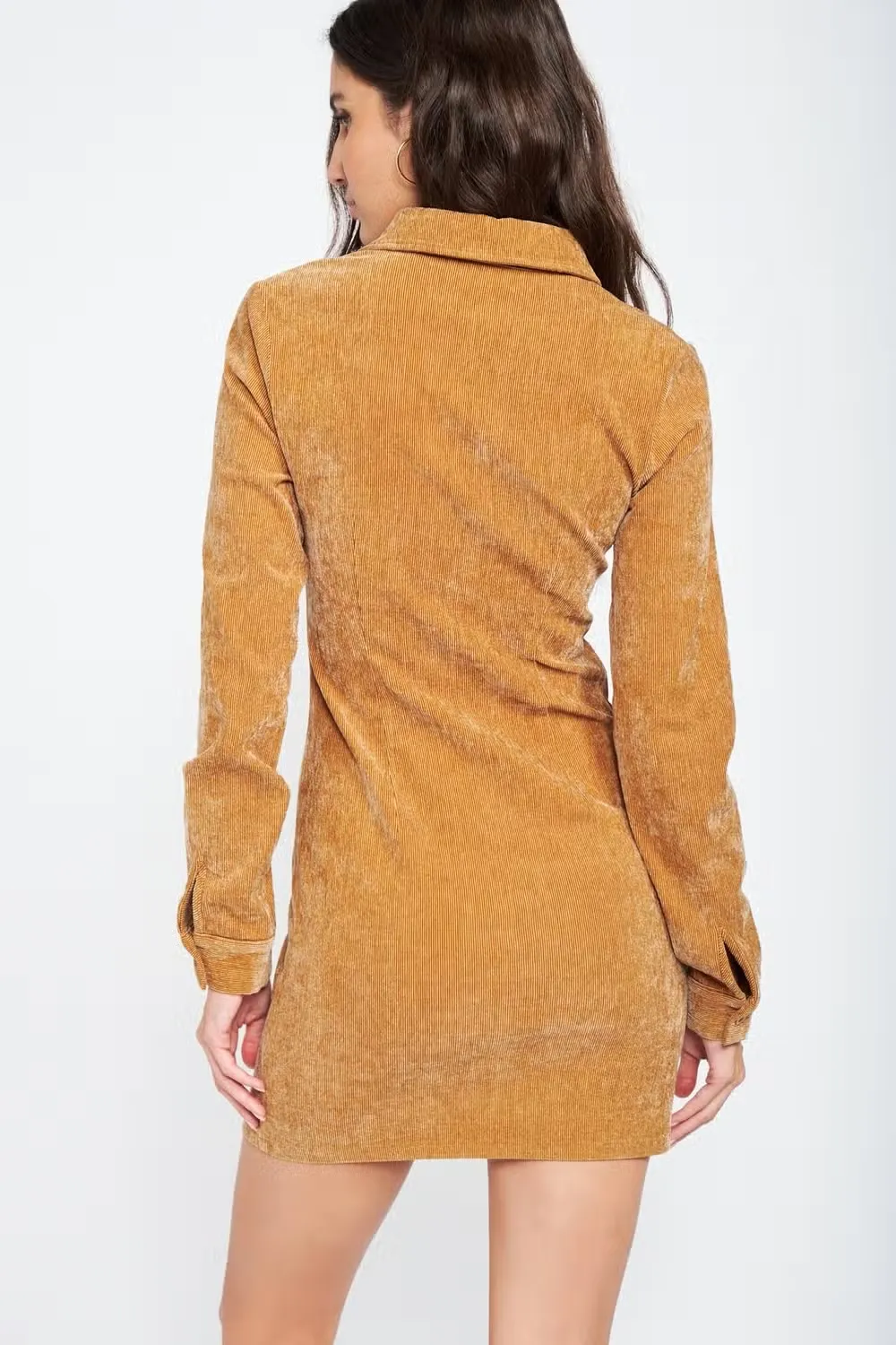 Closer to You Corduroy Dress - Tan