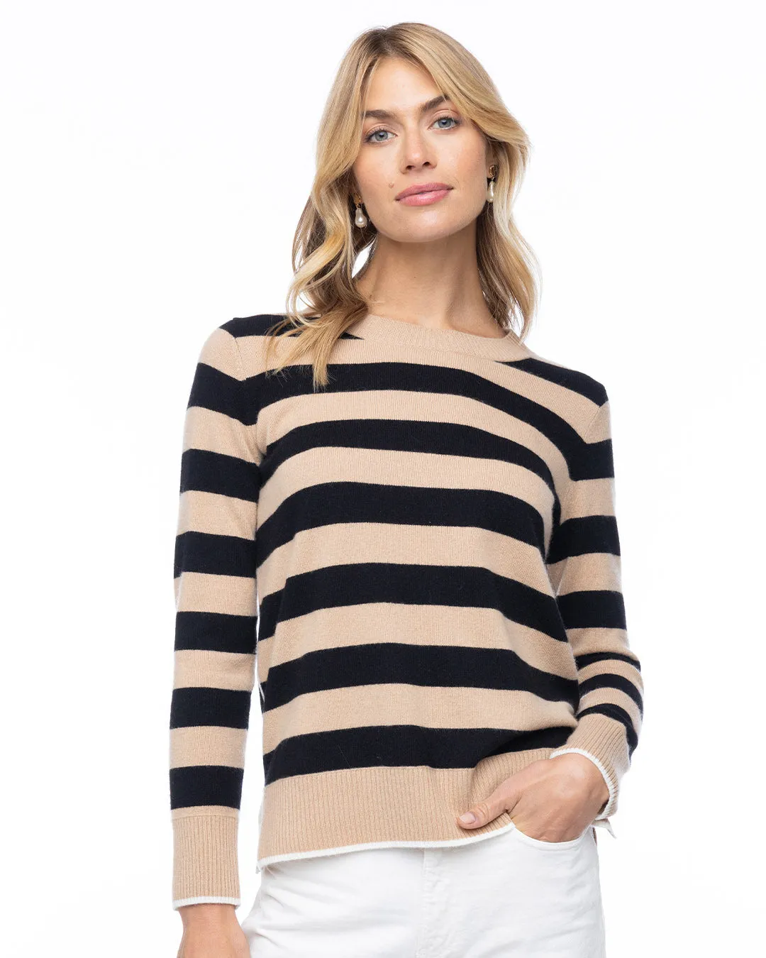 Contrast Striped Crew