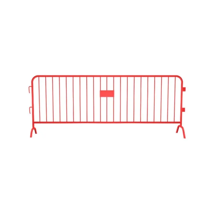 Crowdmaster® Crowd Control Powder Coated  Steel Barricade -  Bridge Feet - 8.5 Ft Long - Red