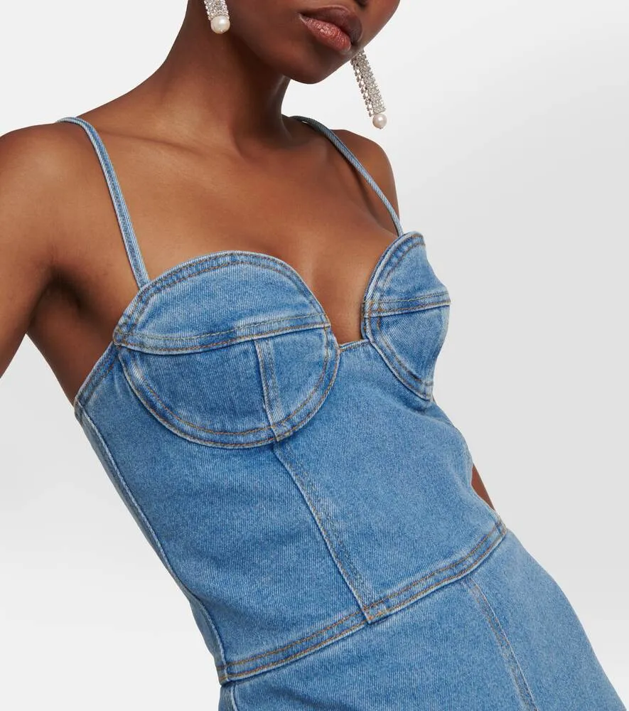 Denim bustier overalls MAGDA BUTRYM, blue