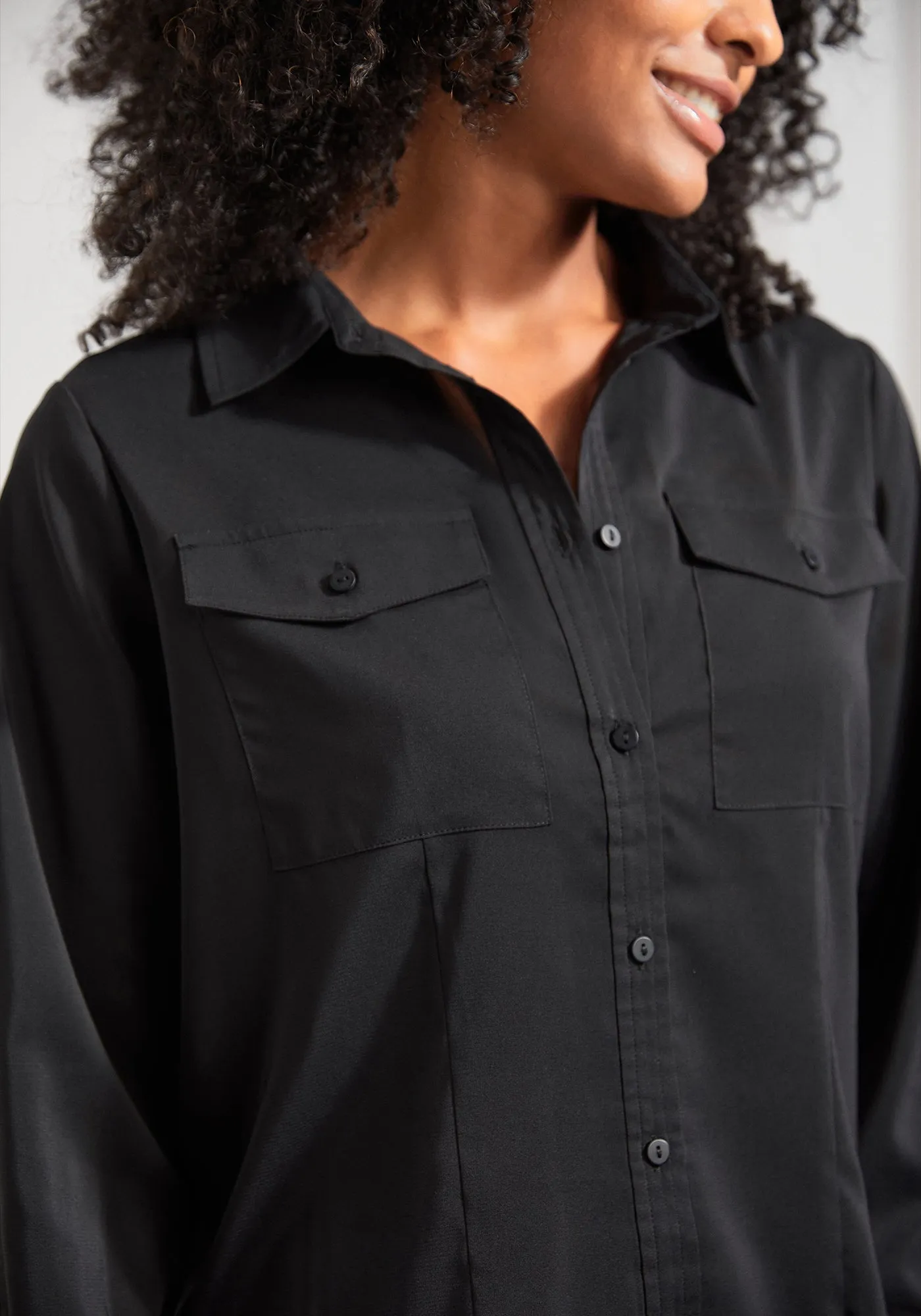 Everyday Epaulette Shirt (Black)