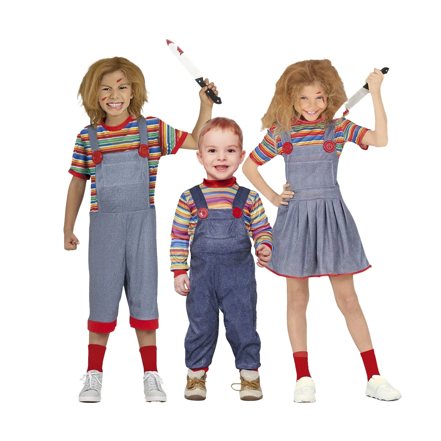 Girls Chucky Killer Doll Halloween Fancy Dress Costume