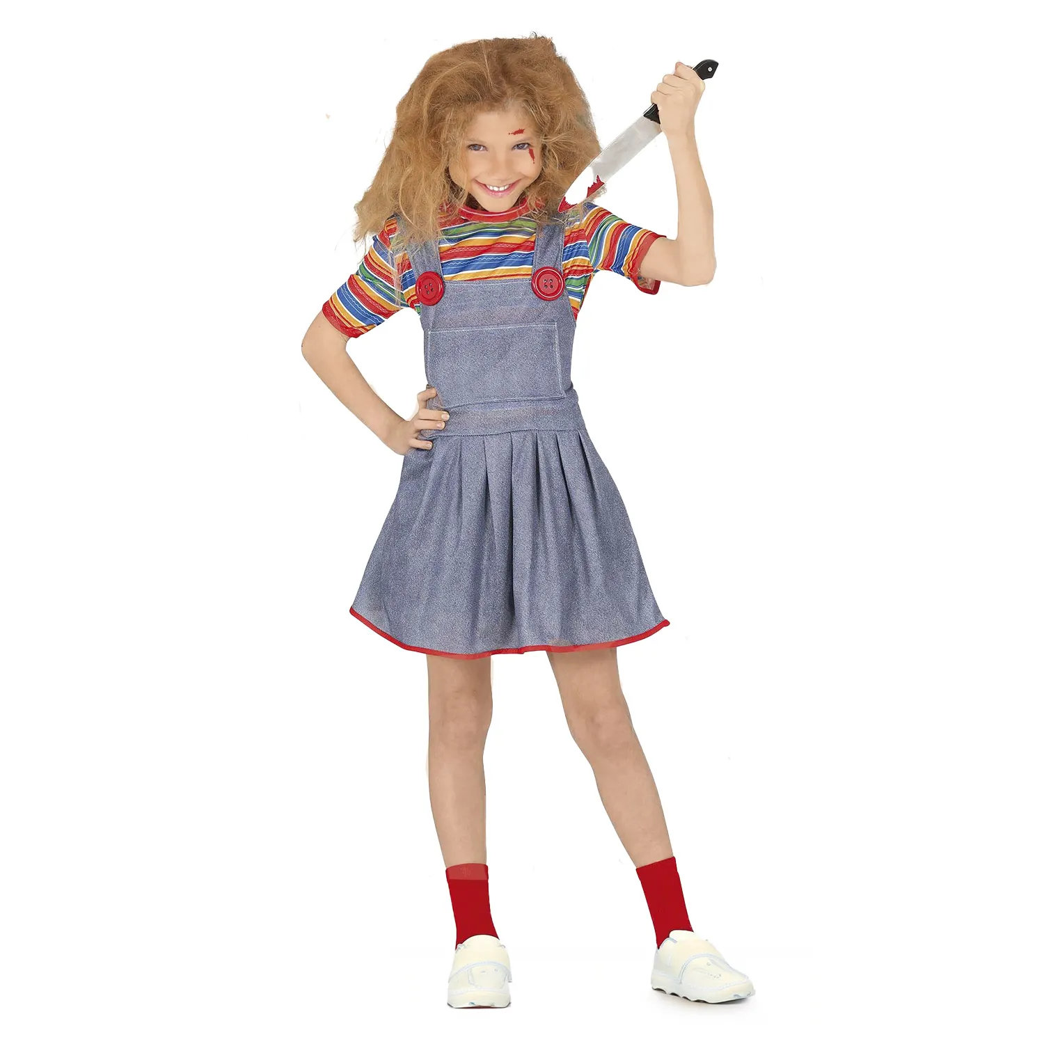 Girls Chucky Killer Doll Halloween Fancy Dress Costume