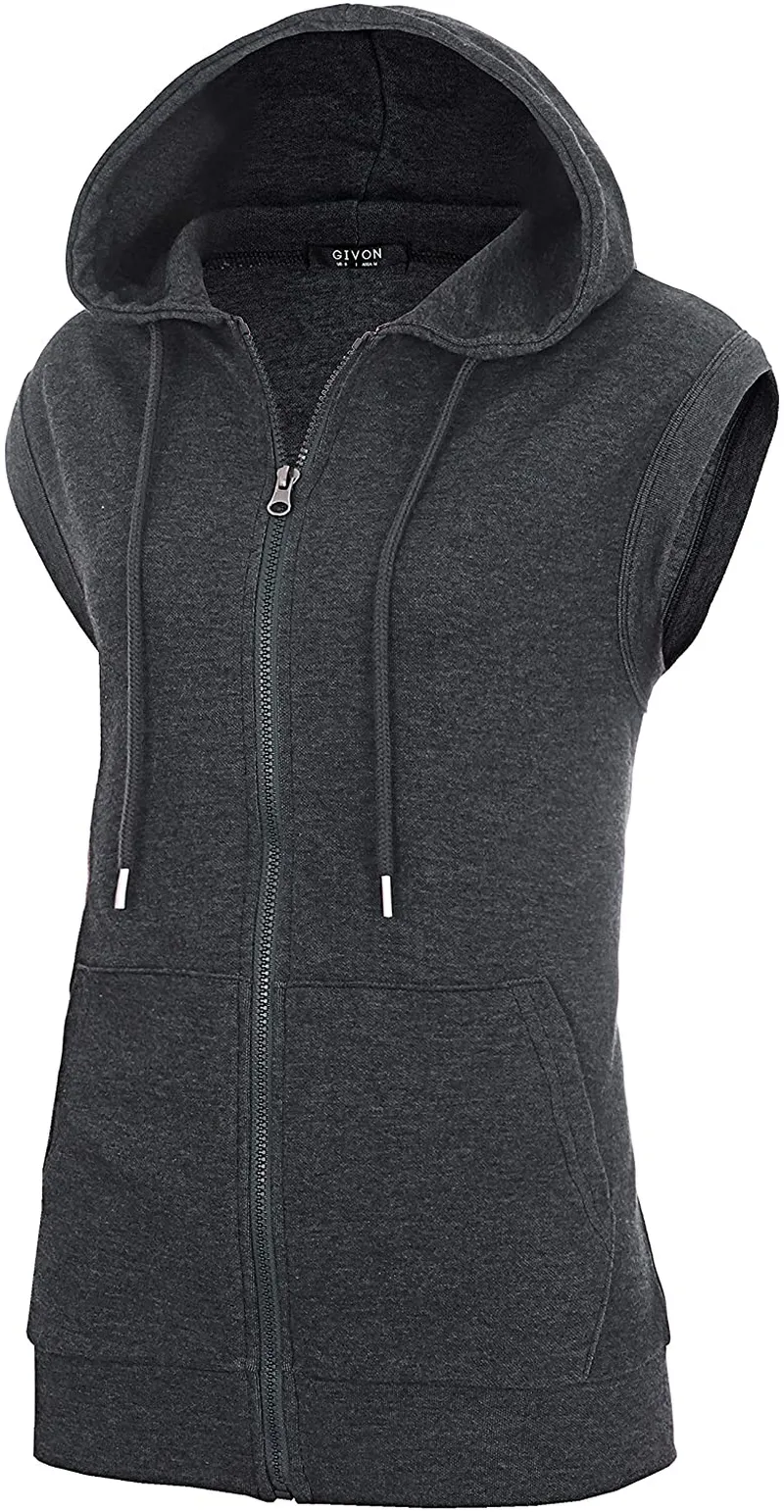 GIVON Womens Comfortable Long Sleeve Lightweight Zip-up Hoodie with Kanga Pocket(XS~4XL)