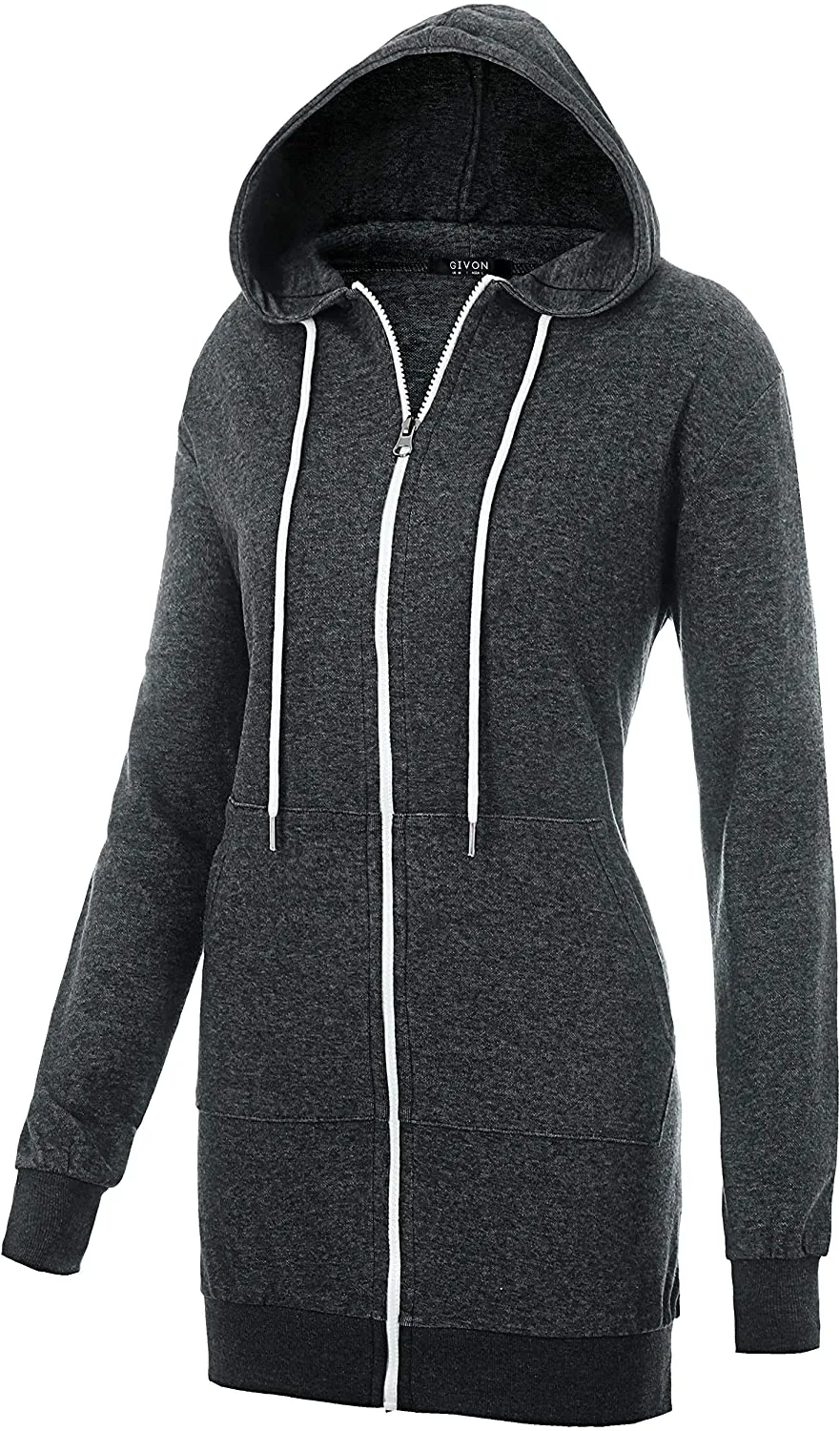 GIVON Womens Comfortable Long Sleeve Lightweight Zip-up Hoodie with Kanga Pocket(XS~4XL)