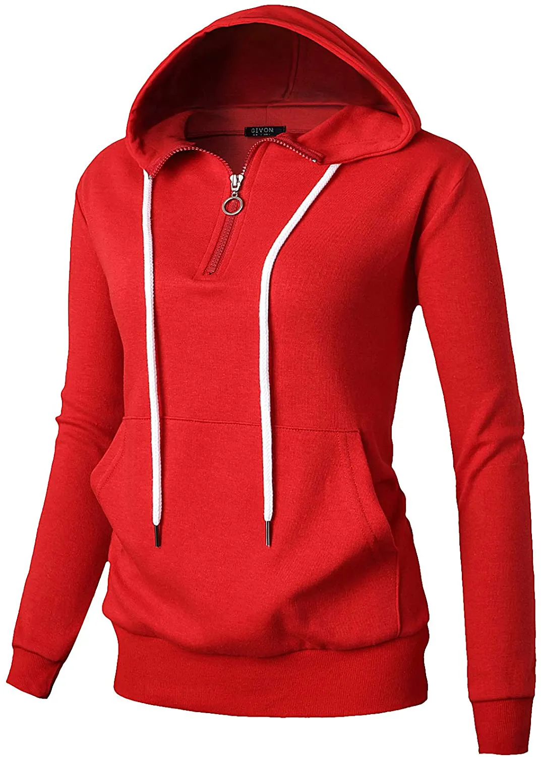 GIVON Womens Comfortable Long Sleeve Lightweight Zip-up Hoodie with Kanga Pocket(XS~4XL)