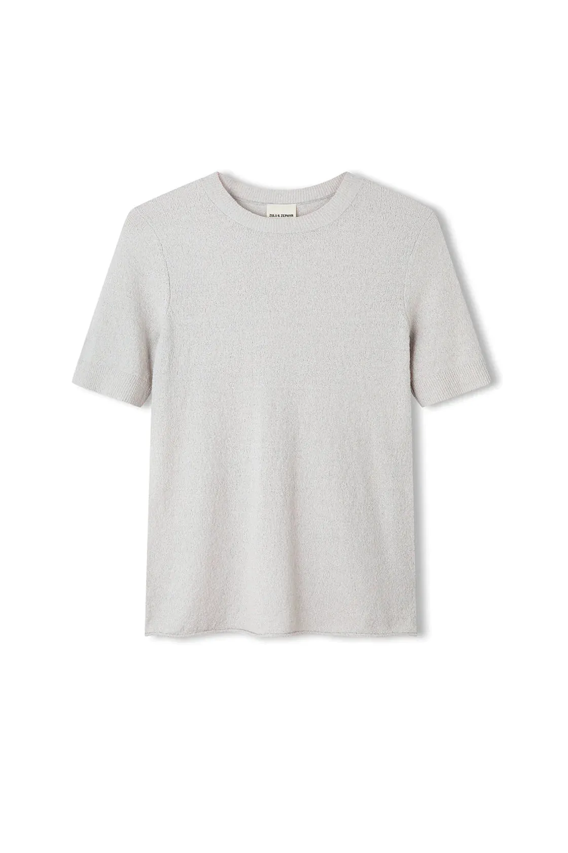 Grey Organic Cotton Blend Knit Top