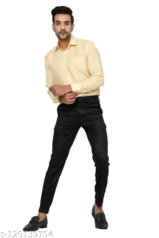 Haul Chic Black Slim Fit Formal Trouser Pant For Men