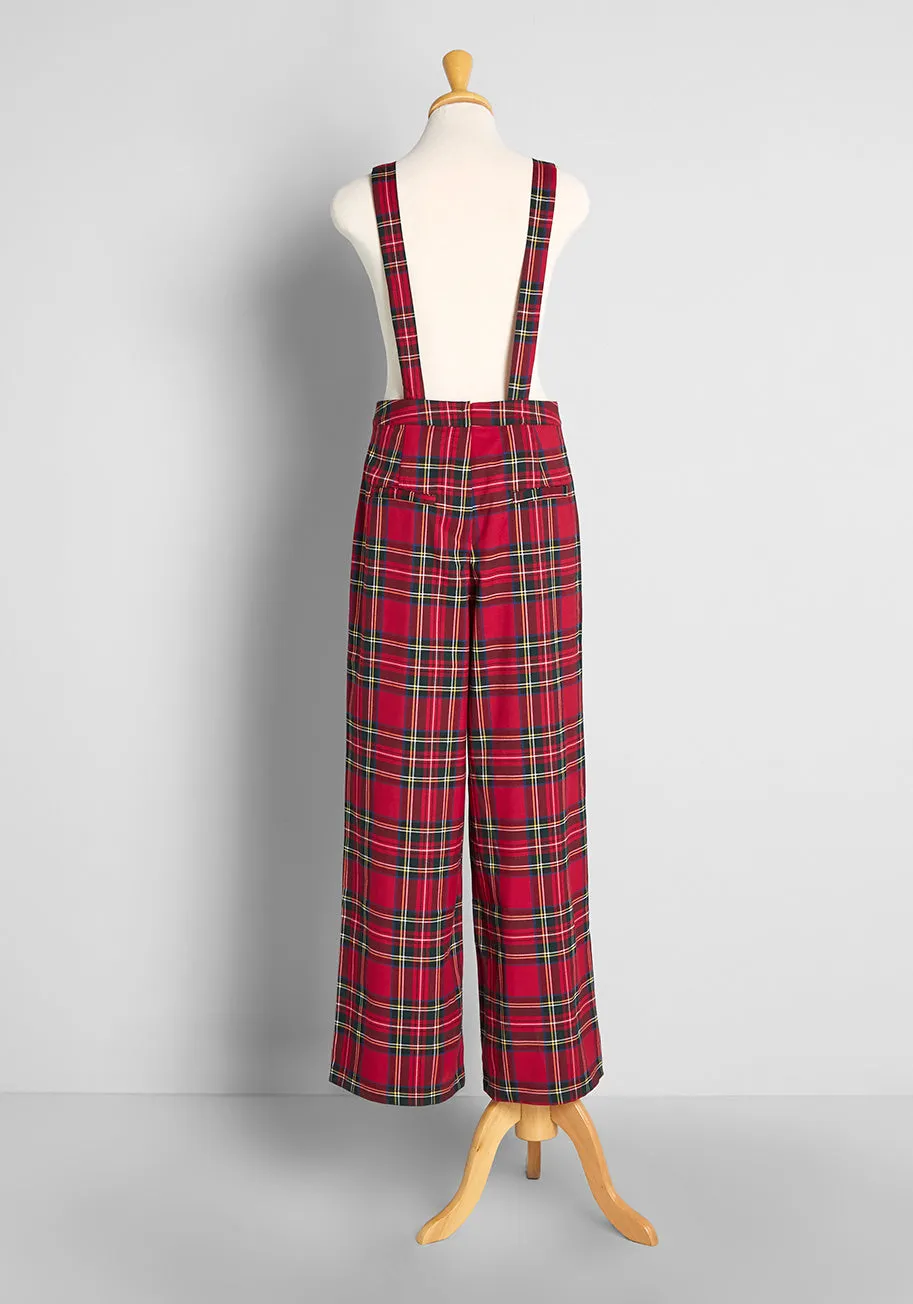 Holiday Plaid Party Overalls