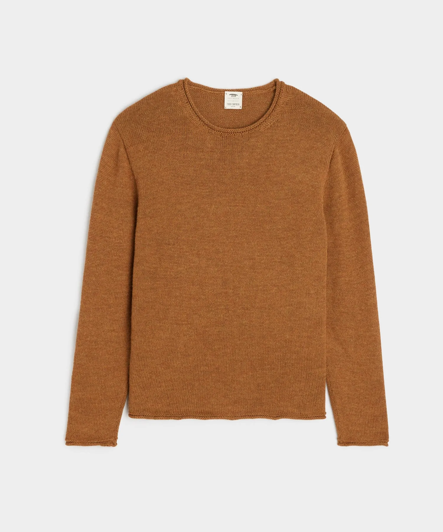 Inis Meáin Rolled Edge Crewneck in Rust Marl