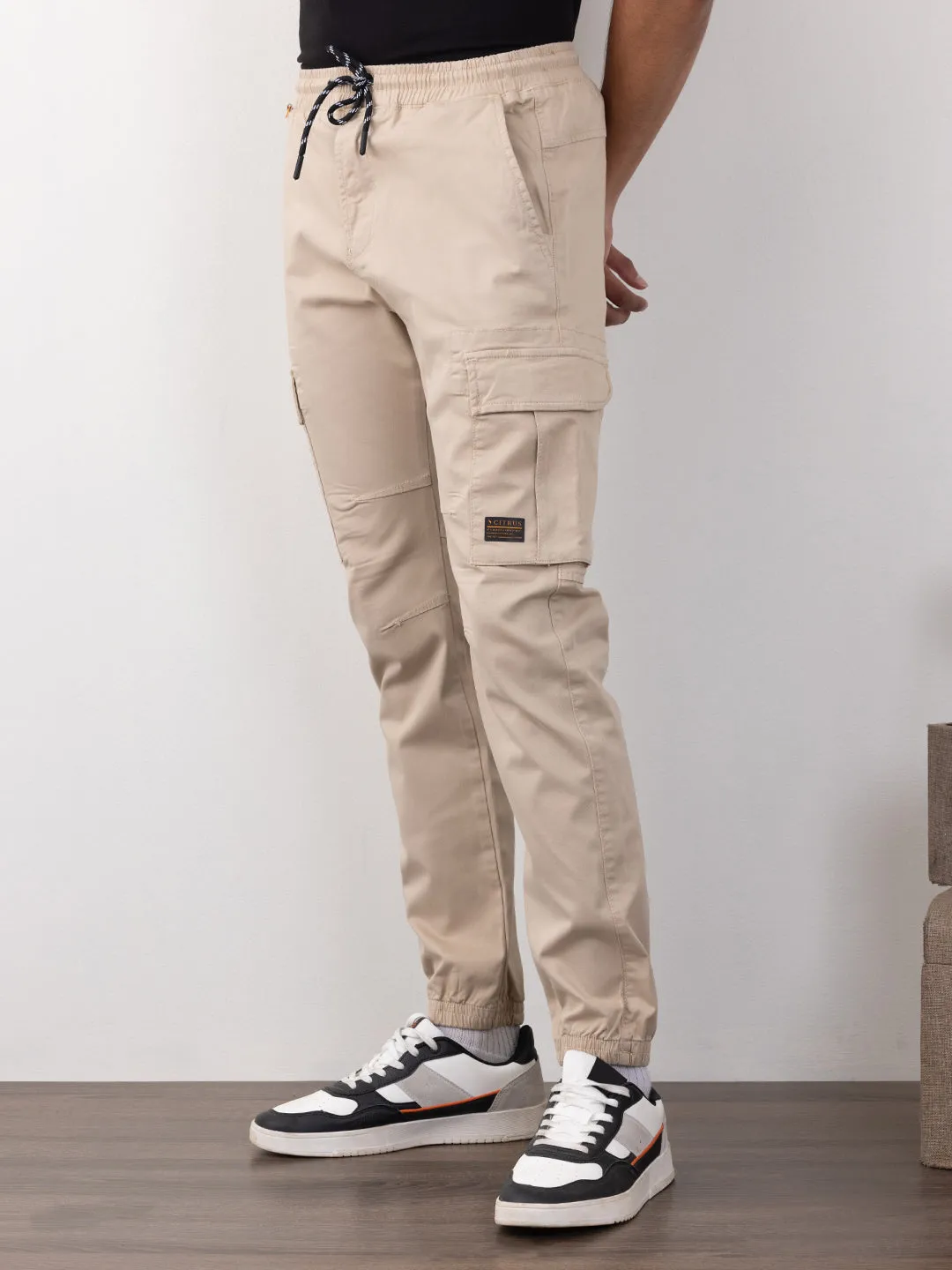 Khaki Plain Cargo Pants