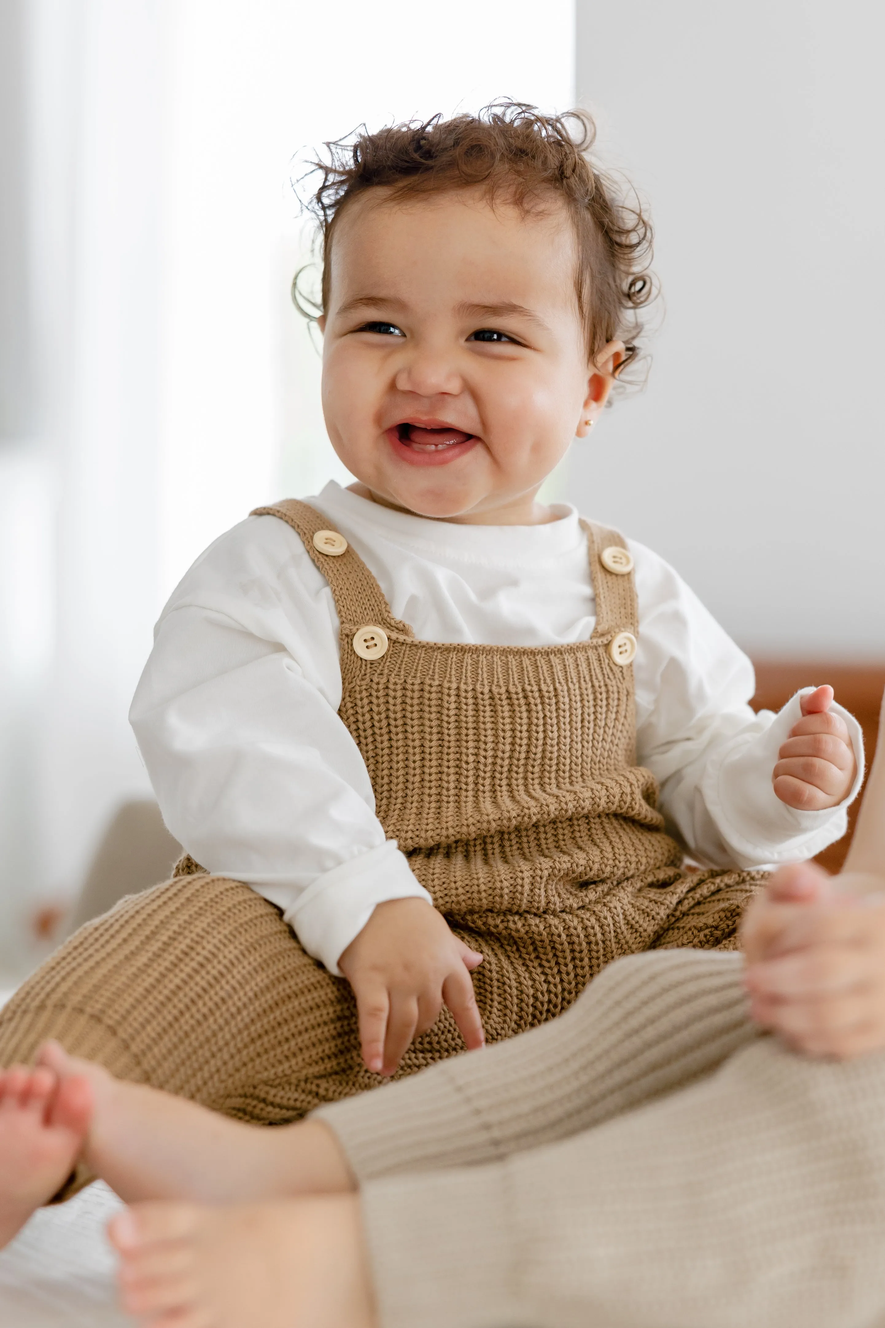 Knit Overalls in Brown