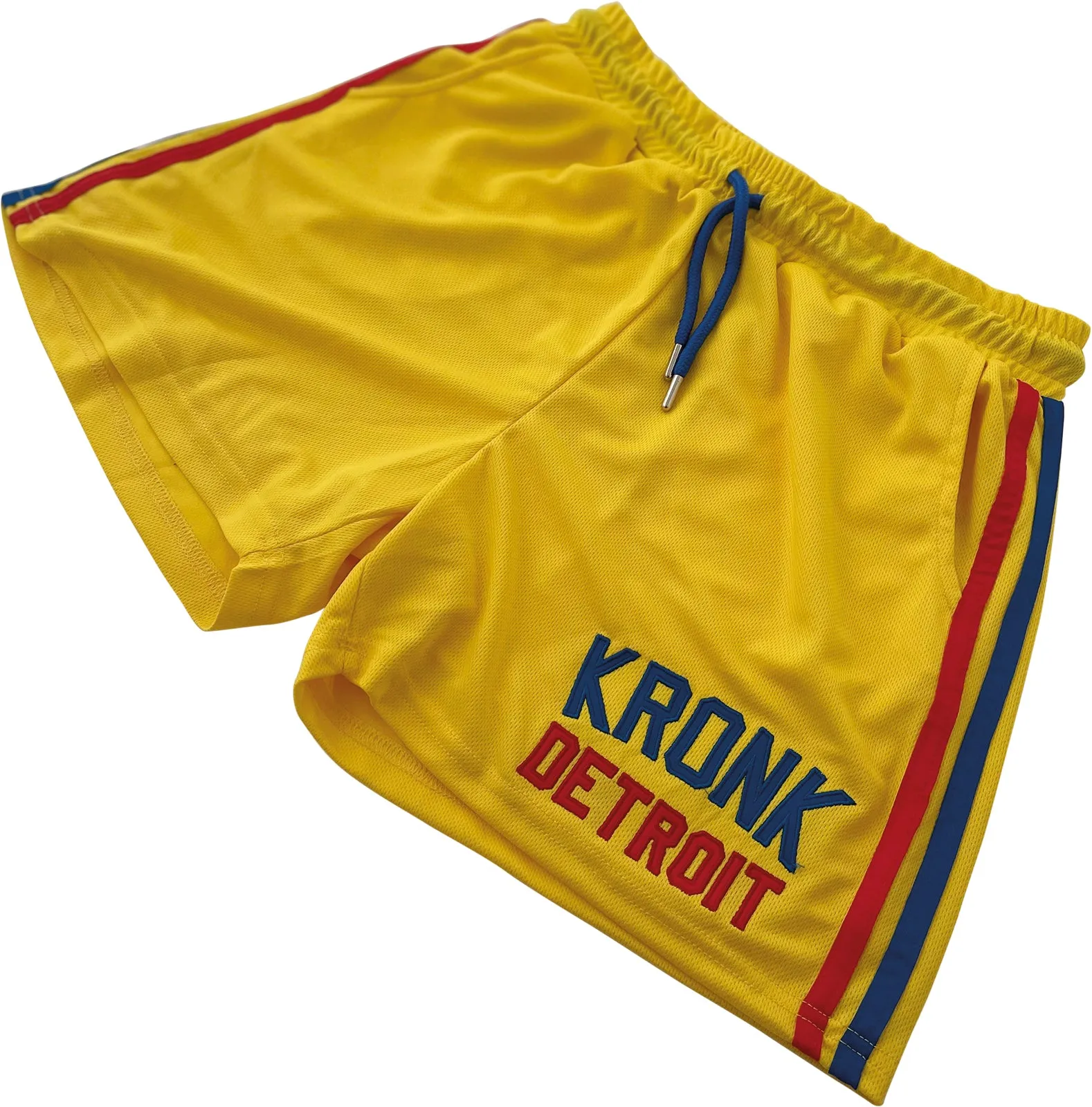 KRONK Iconic Detroit Applique Lined Shorts Yellow