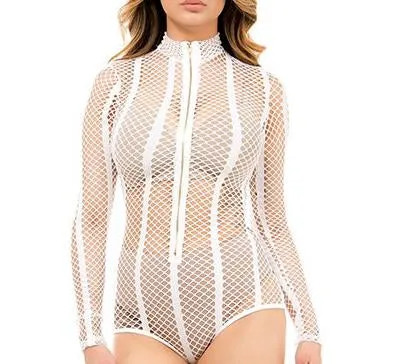 LUXE WHITE MESH BODYSUIT