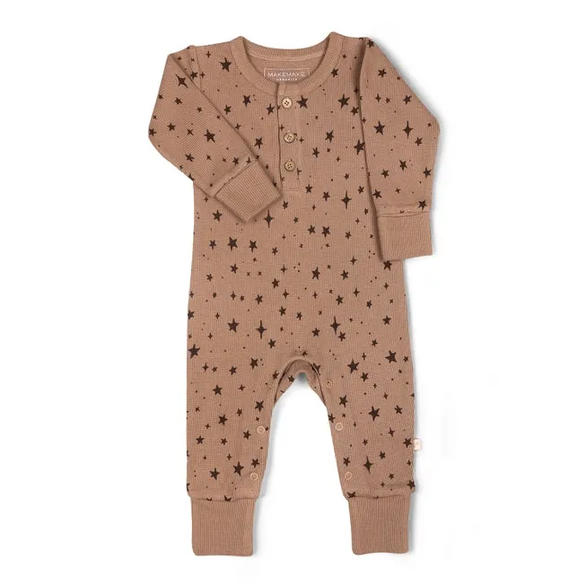 Makemake Organics Long Sleeve Button Romper