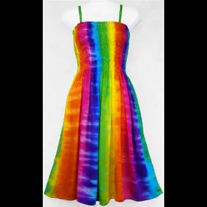 Melody Vertical Stripe Rainbow Dress