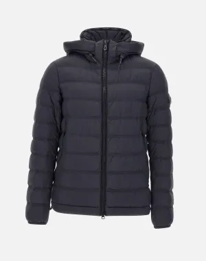 Men's Blue Down Jacket with Hood