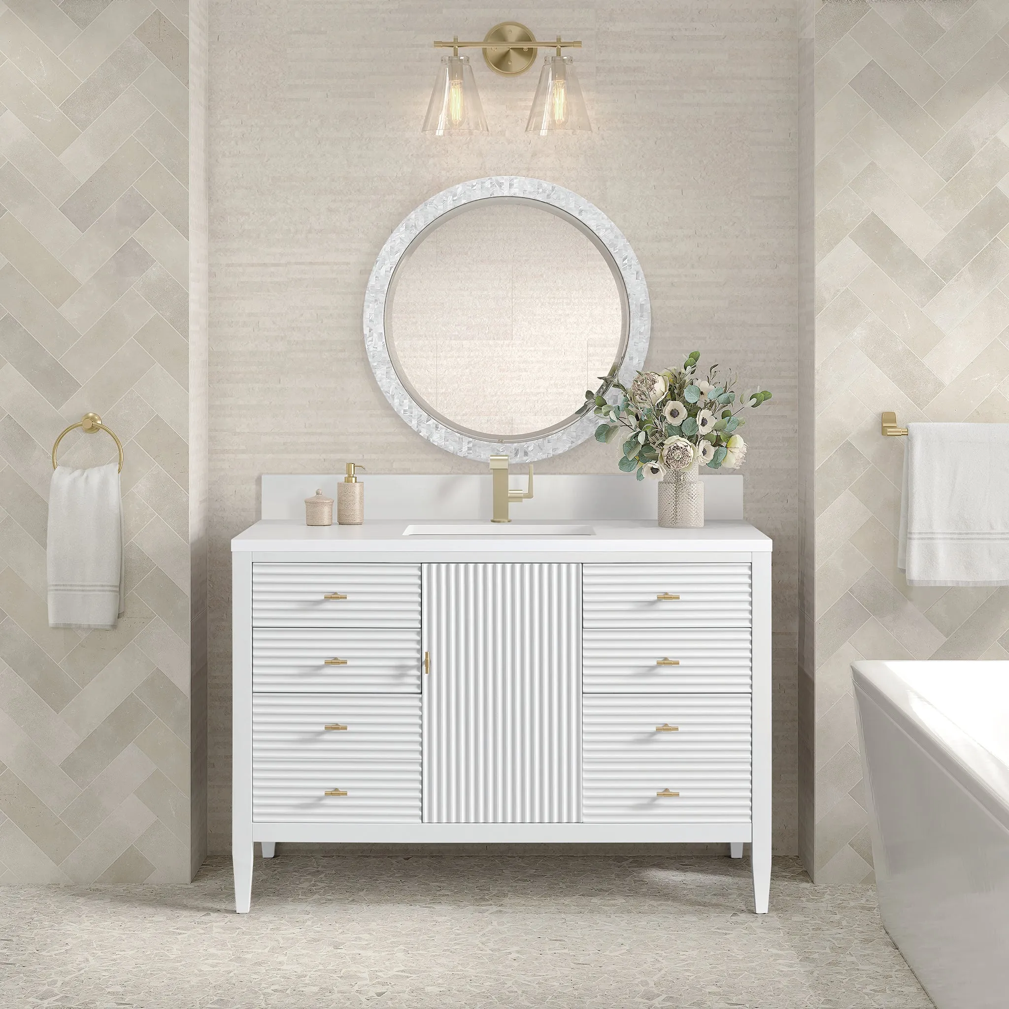 Myrrin 48" Single Vanity in Bright White