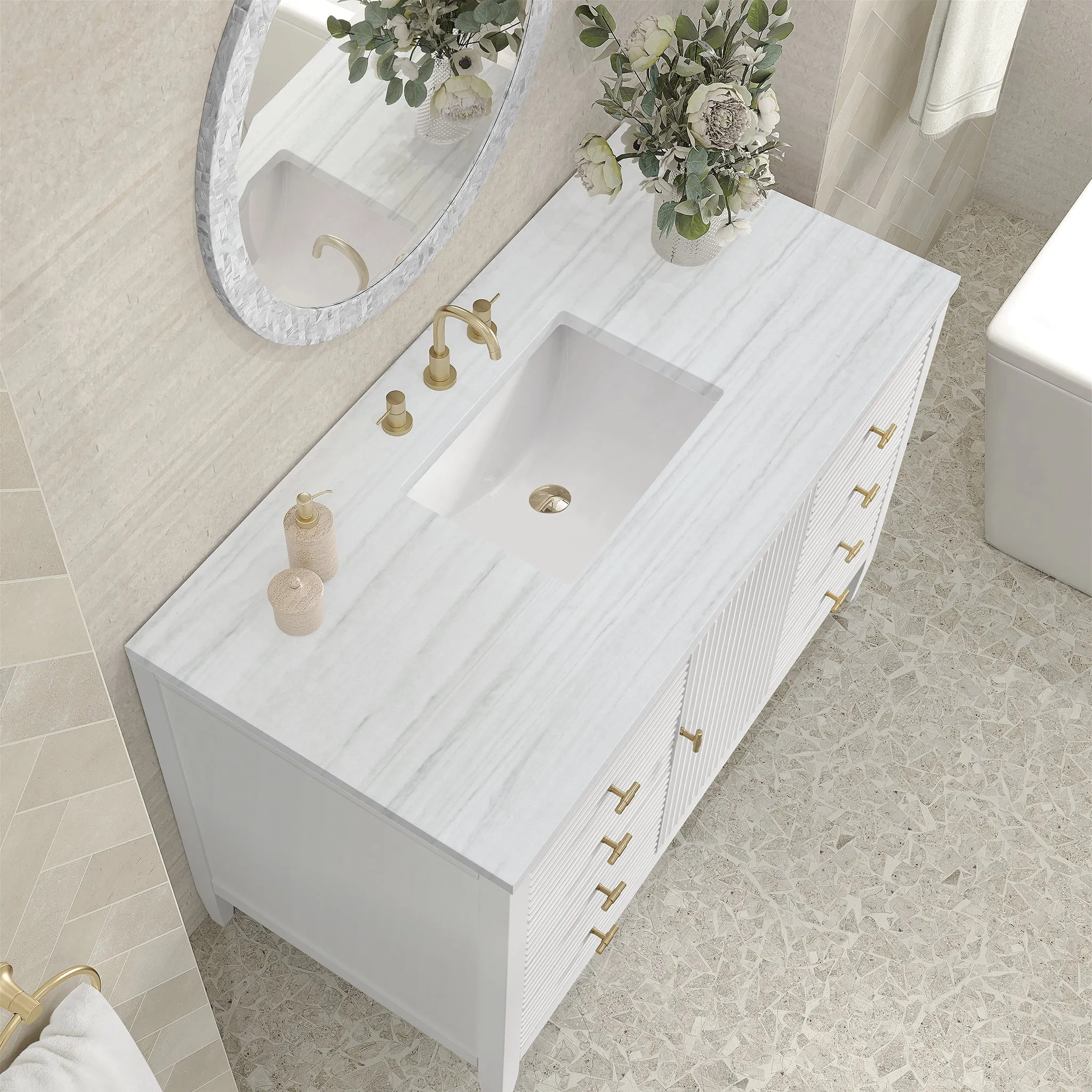 Myrrin 48" Single Vanity in Bright White