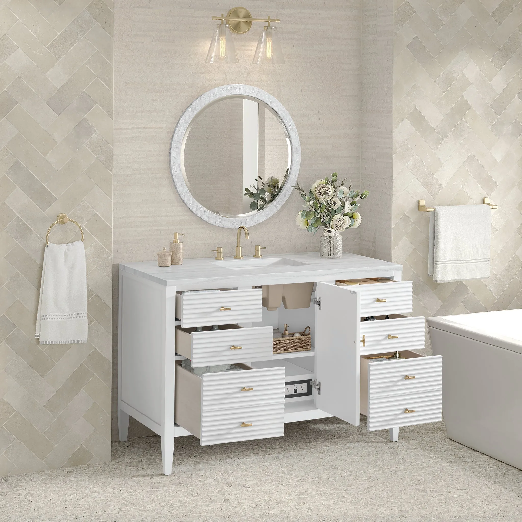 Myrrin 48" Single Vanity in Bright White