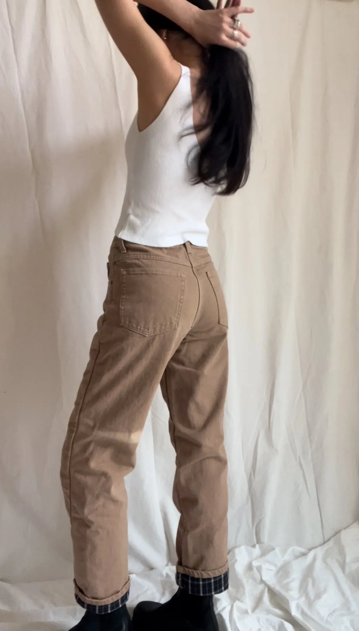 Plaid Lined Khaki Pants