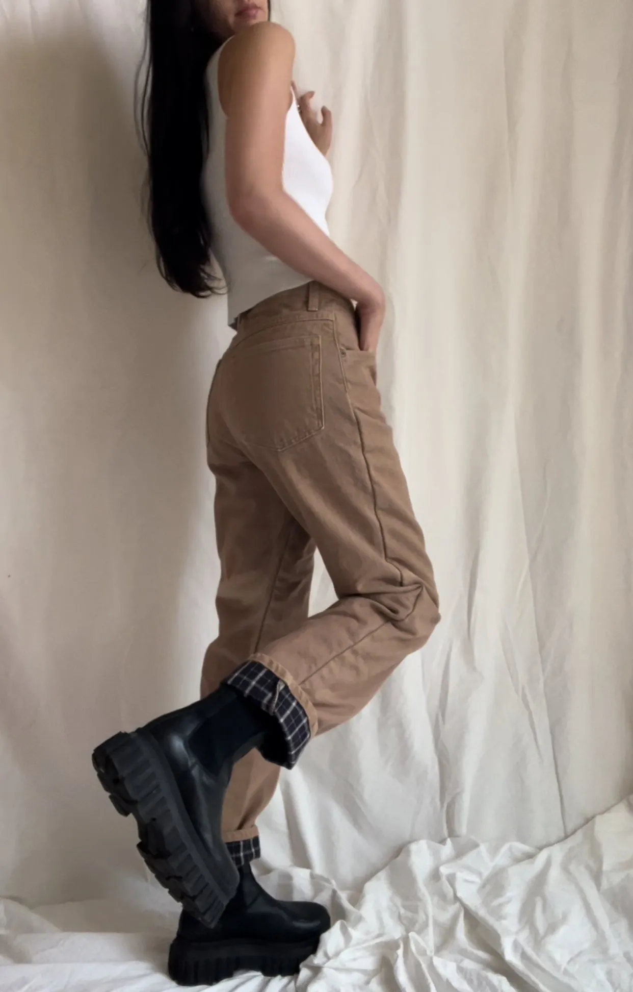 Plaid Lined Khaki Pants