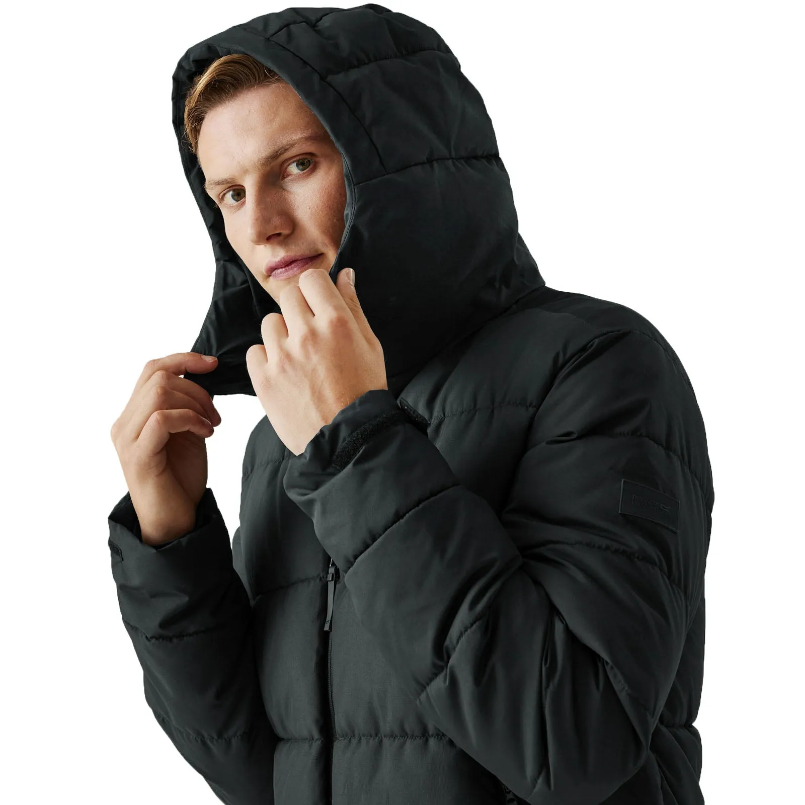 Regatta Mens Hallin II Hooded Quilted Padded Longline Jacket