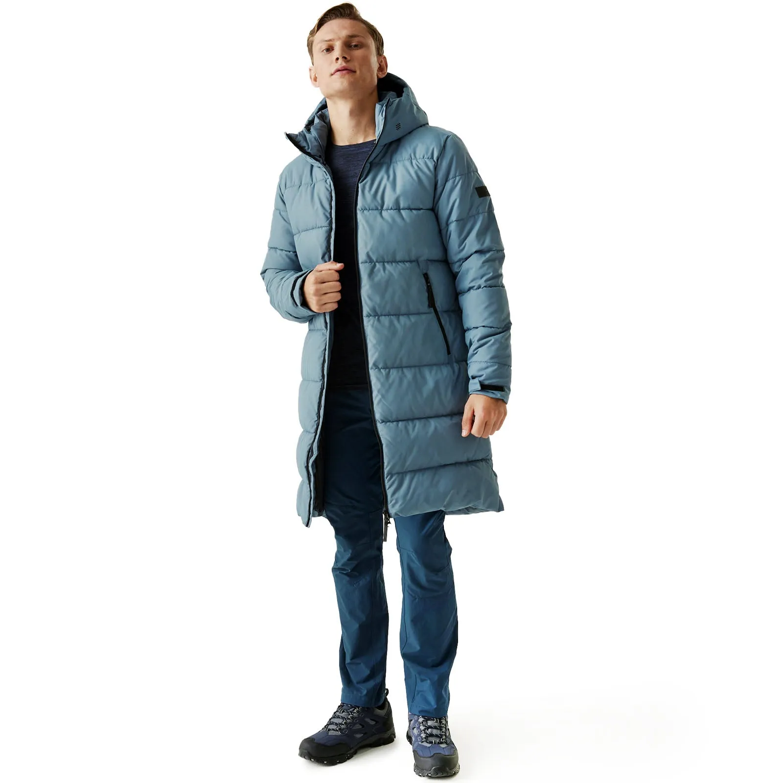 Regatta Mens Hallin II Hooded Quilted Padded Longline Jacket