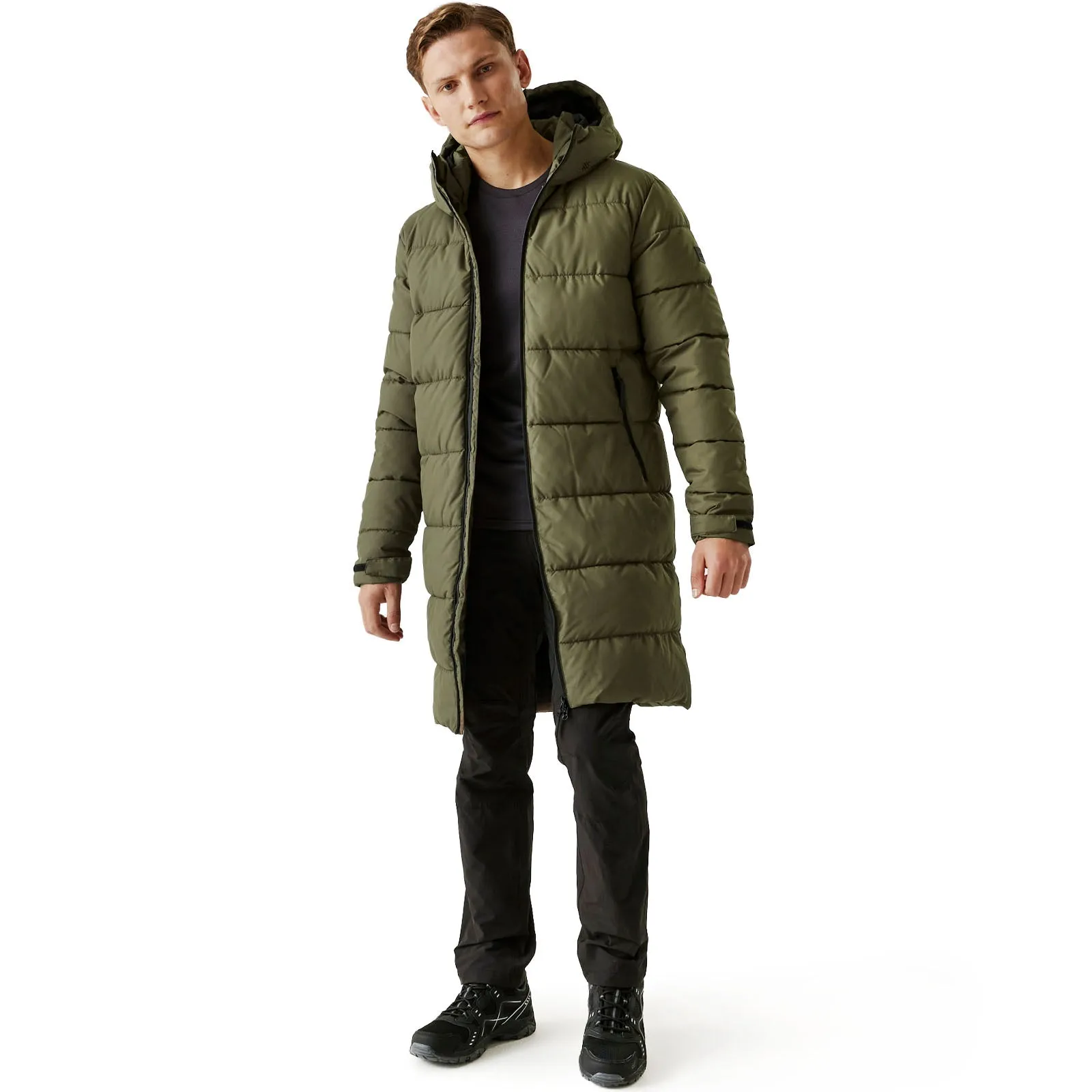 Regatta Mens Hallin II Hooded Quilted Padded Longline Jacket