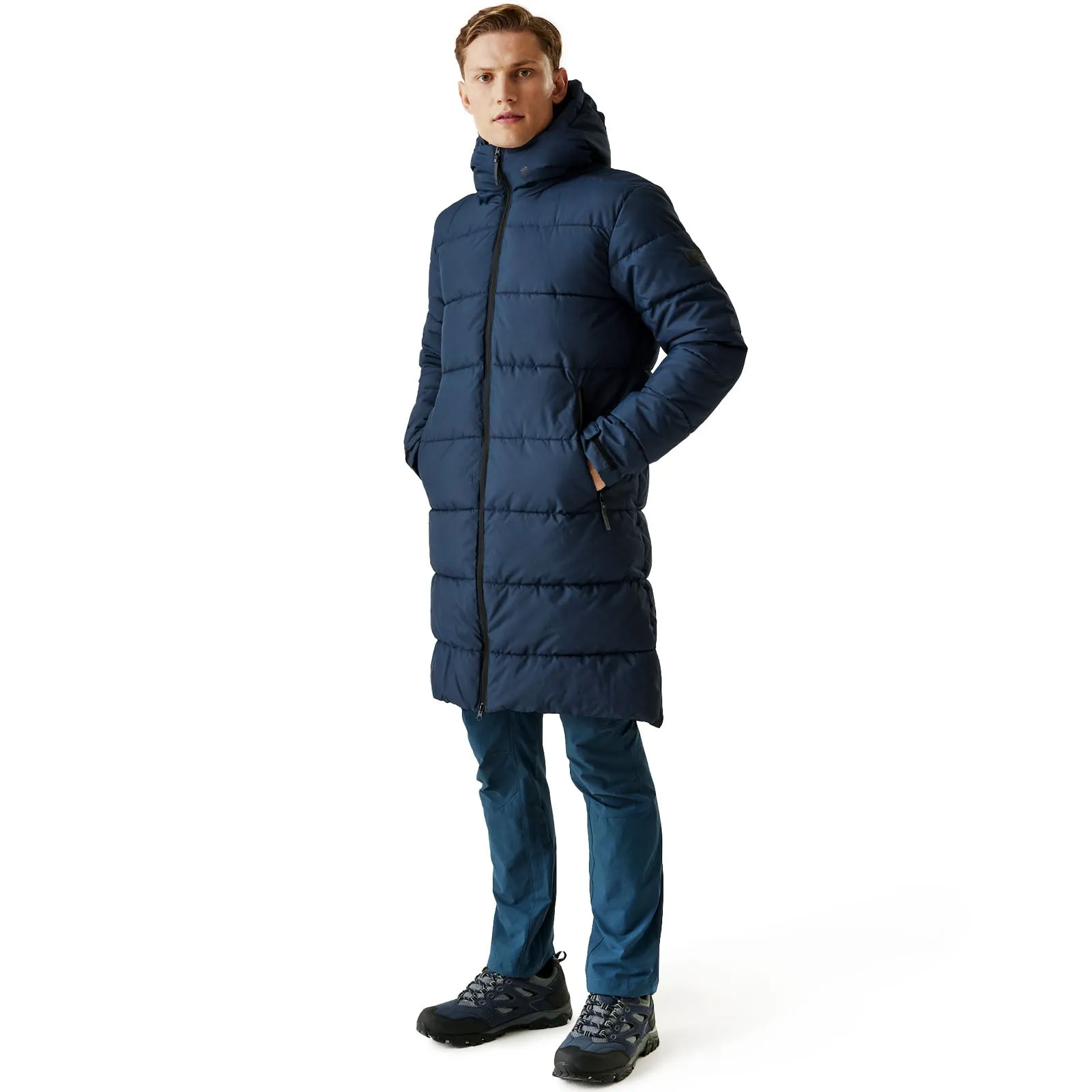 Regatta Mens Hallin II Hooded Quilted Padded Longline Jacket