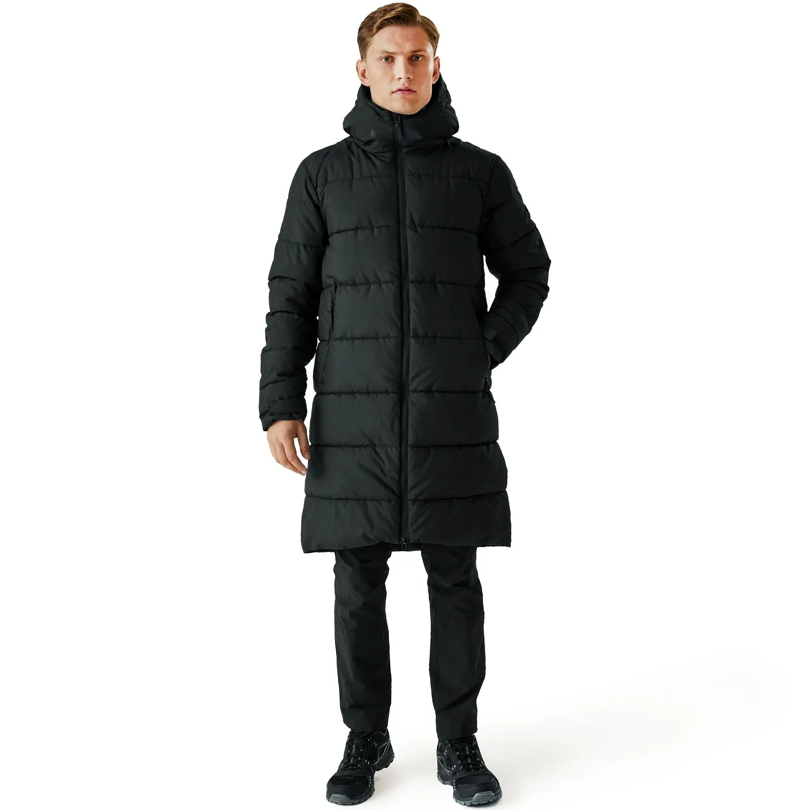 Regatta Mens Hallin II Hooded Quilted Padded Longline Jacket