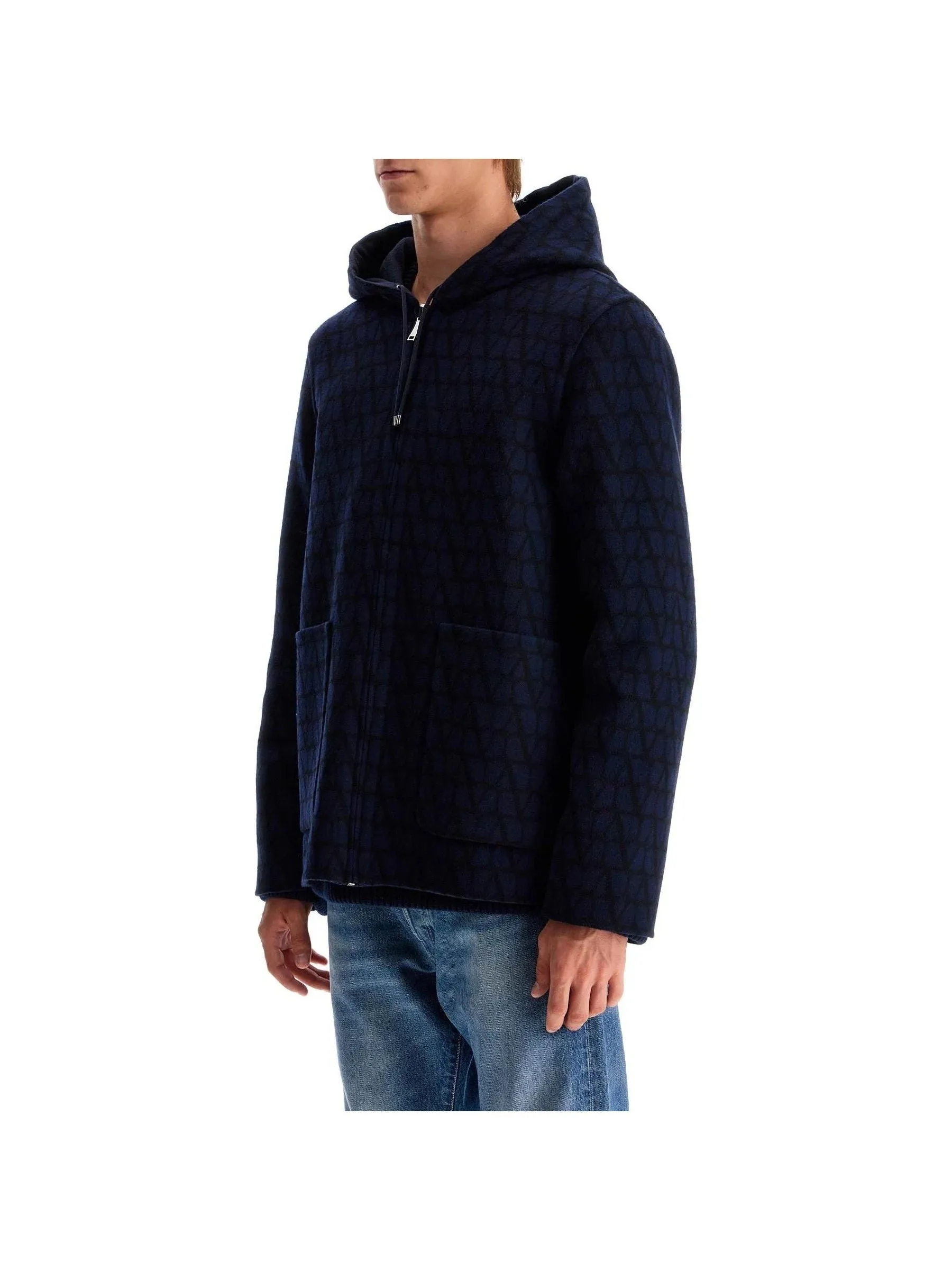 Reversible Caban Coat in Wool