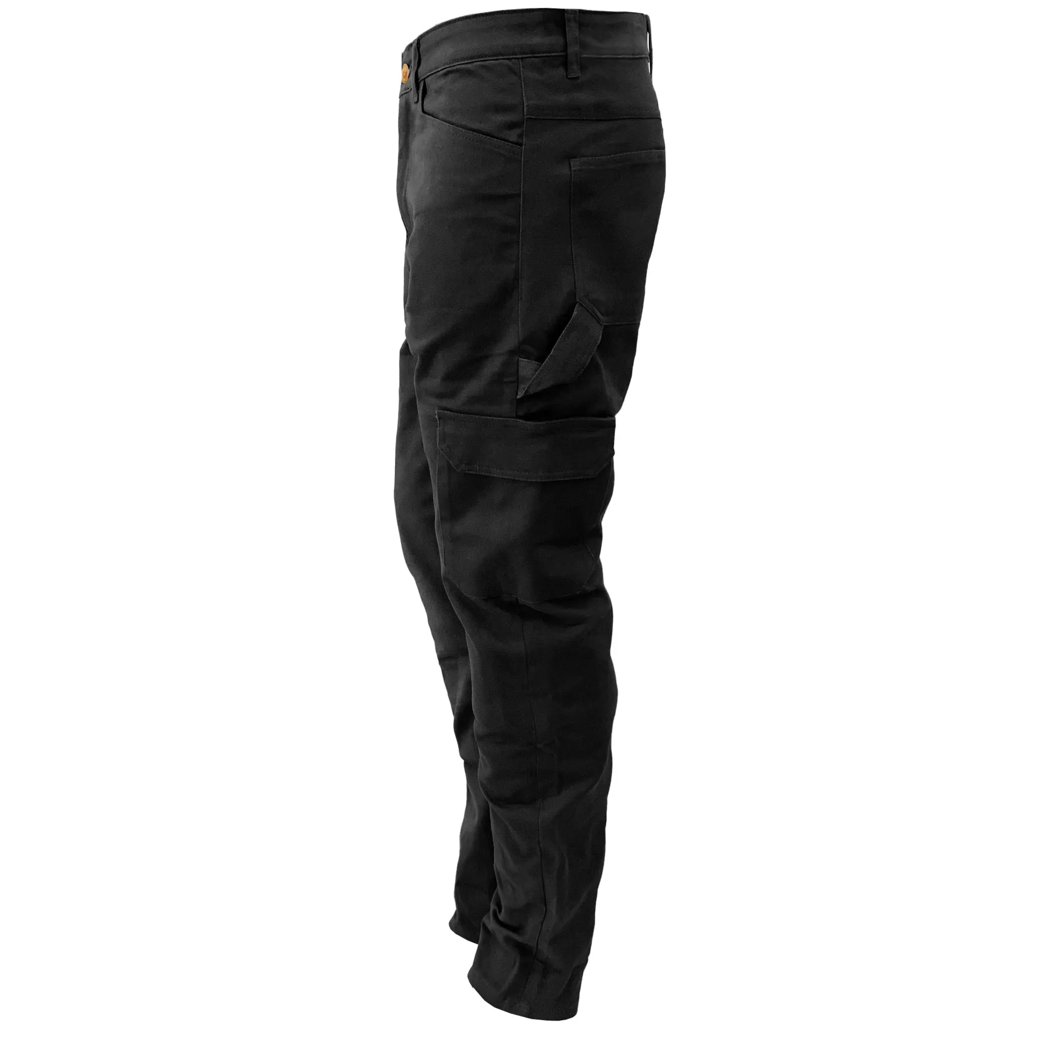 SALE Straight Leg Cargo Pants - Black with Pads