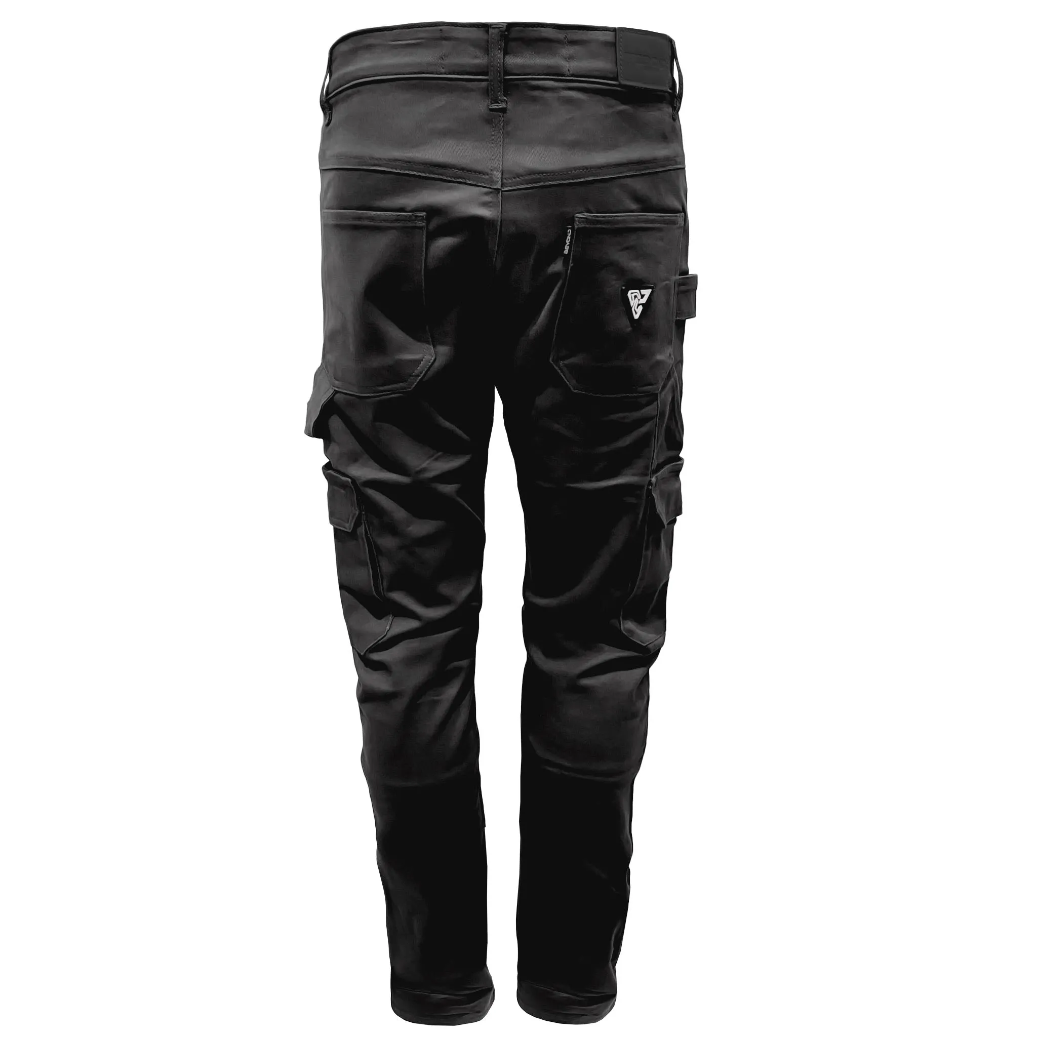 SALE Straight Leg Cargo Pants - Black with Pads