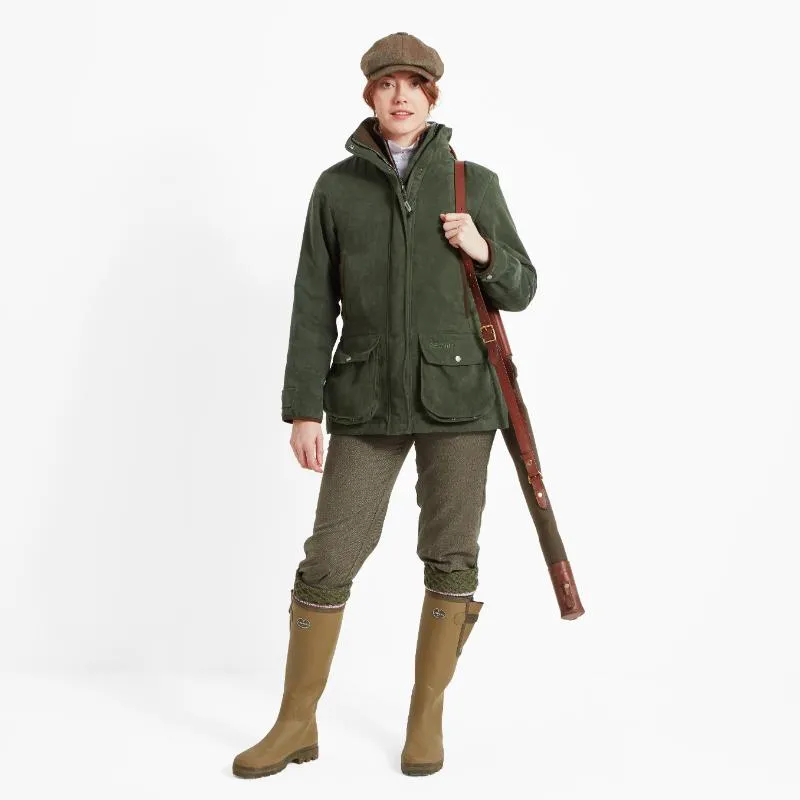 Schoffel Teal Ladies Waterproof Country Field Coat - Cedar