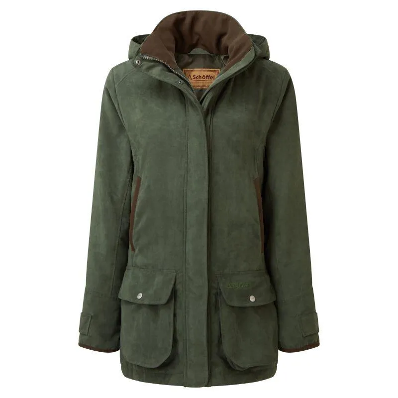 Schoffel Teal Ladies Waterproof Country Field Coat - Cedar