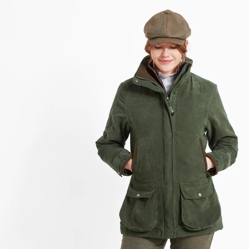 Schoffel Teal Ladies Waterproof Country Field Coat - Cedar