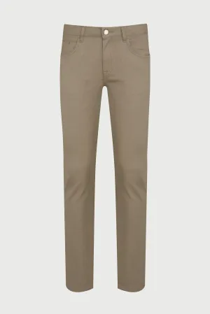 Slim Fit Cotton 5 Pocket Low Waist Khaki Casual Pants