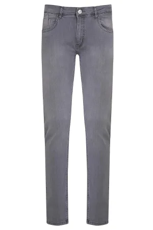 Slim Fit Low Waist Light Gray Cotton Denim