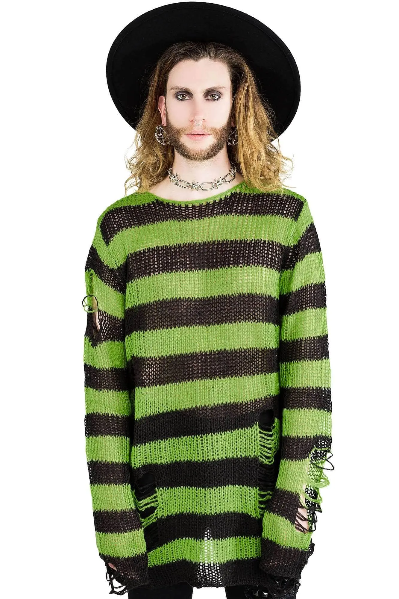 Slimer Distress Knit Sweater